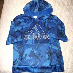 Adidas Kids Blue Camo Hoodie M 10/12